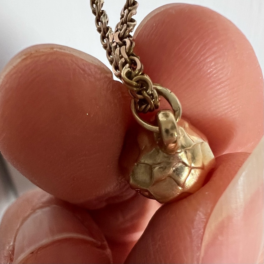 Acorn Charm 14k Gold & Chrysoprase - Picture 4 of 4
